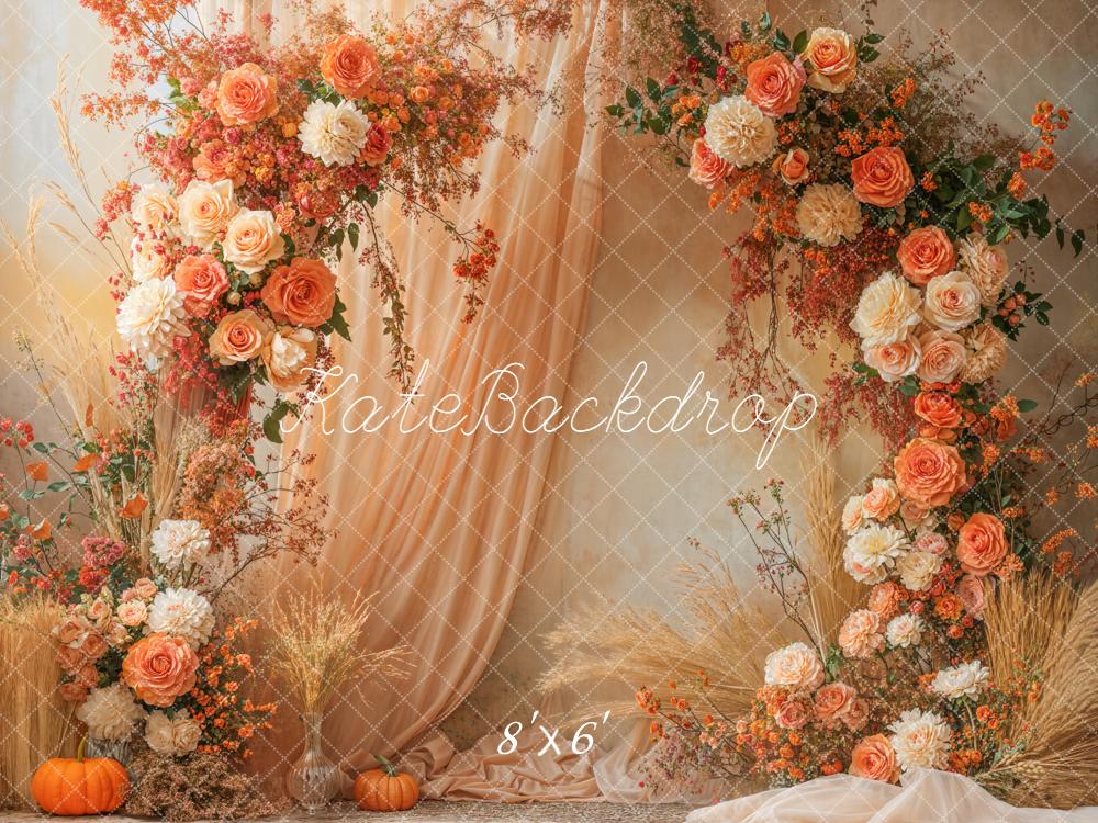 Kate Autumn Flower Arch Orange Backdrop Designed by Emetselch - Image 4