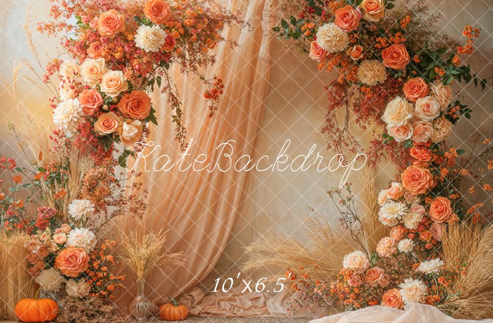 Kate Autumn Flower Arch Orange Backdrop Designed by Emetselch - Image 5