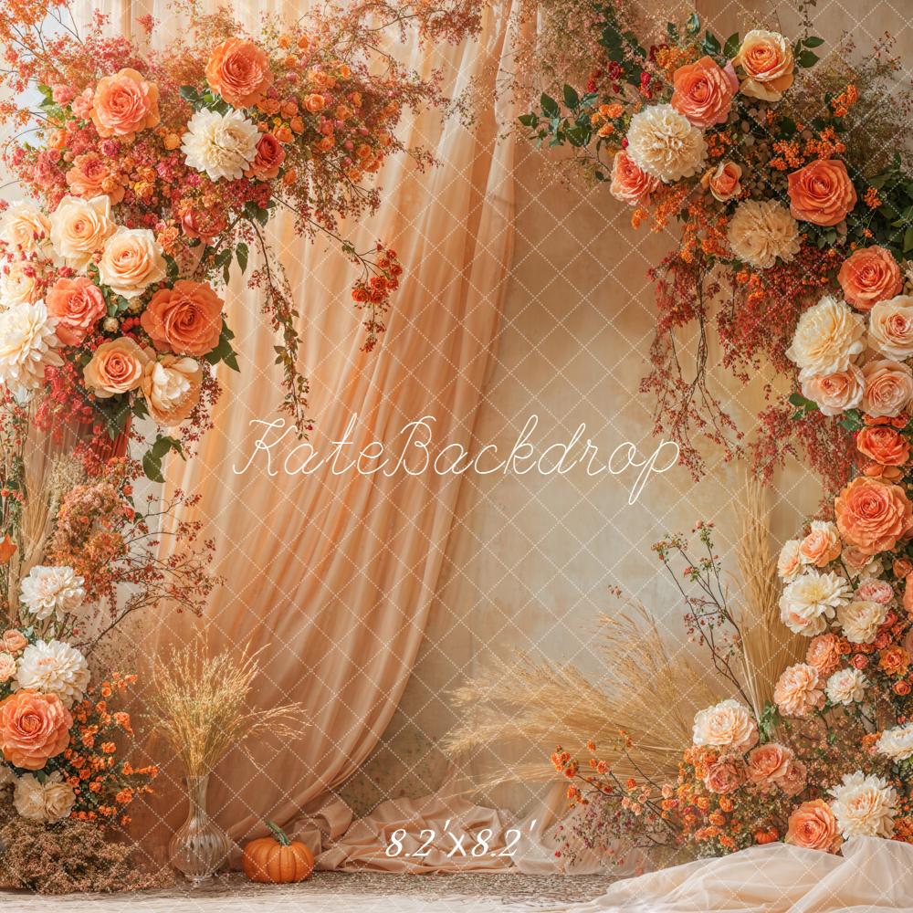 Kate Autumn Flower Arch Orange Backdrop Designed by Emetselch - Image 6