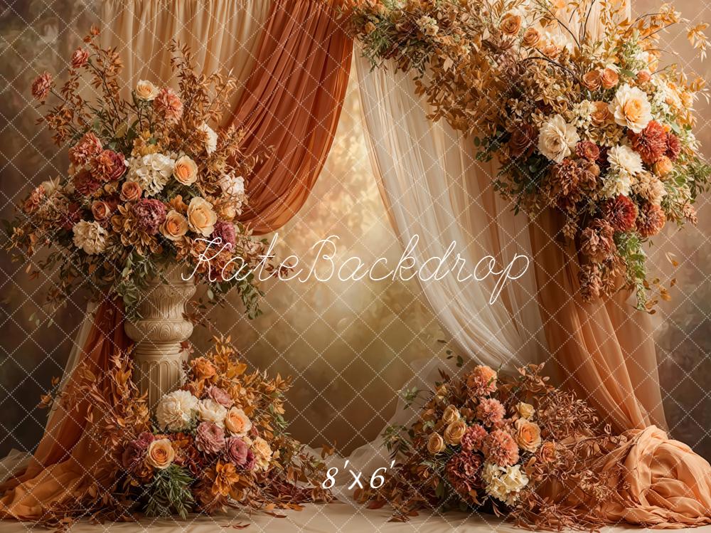 Kate Autumn Flower Arch Vintage Backdrop Designed by Emetselch - Image 3