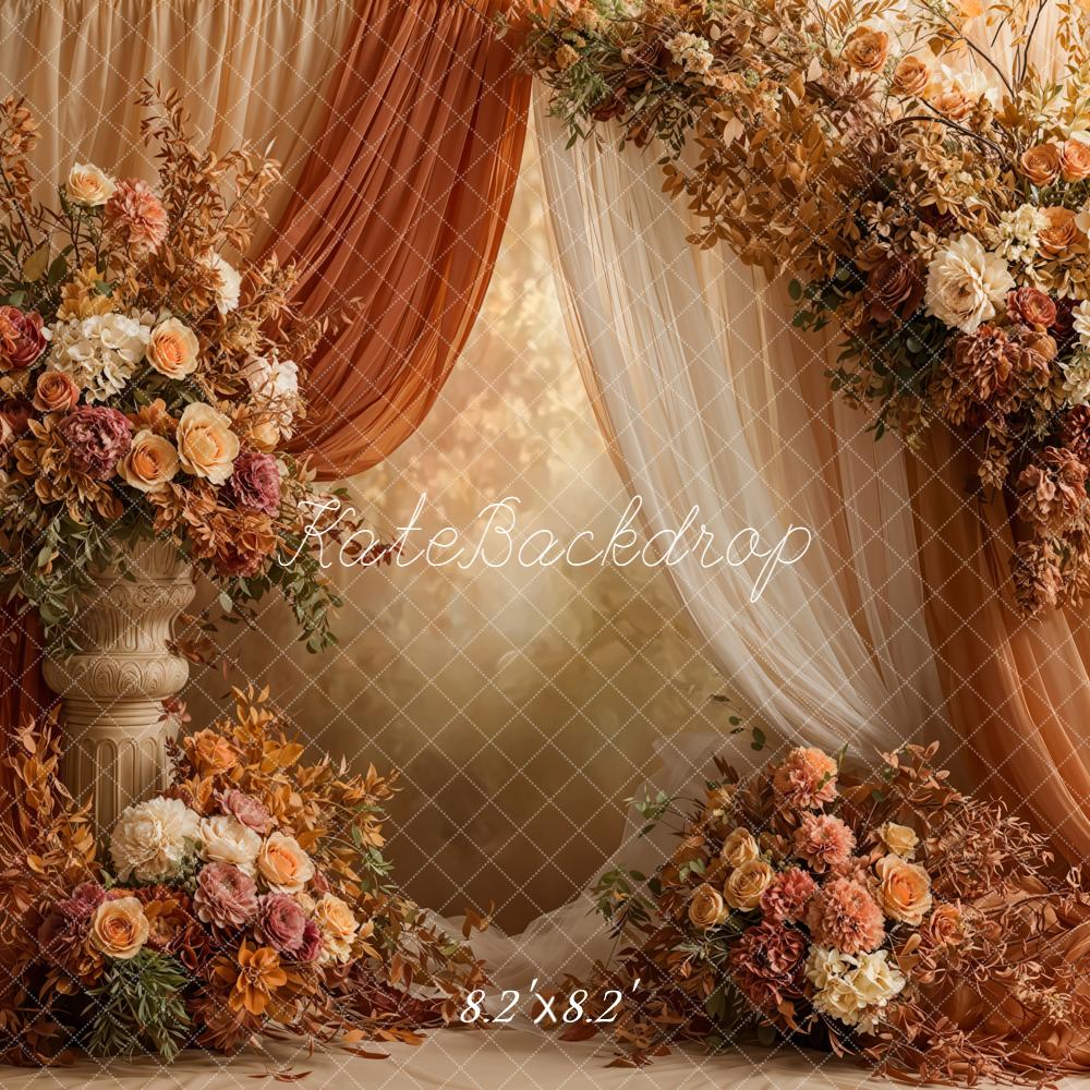 Kate Autumn Flower Arch Vintage Backdrop Designed by Emetselch - Image 5
