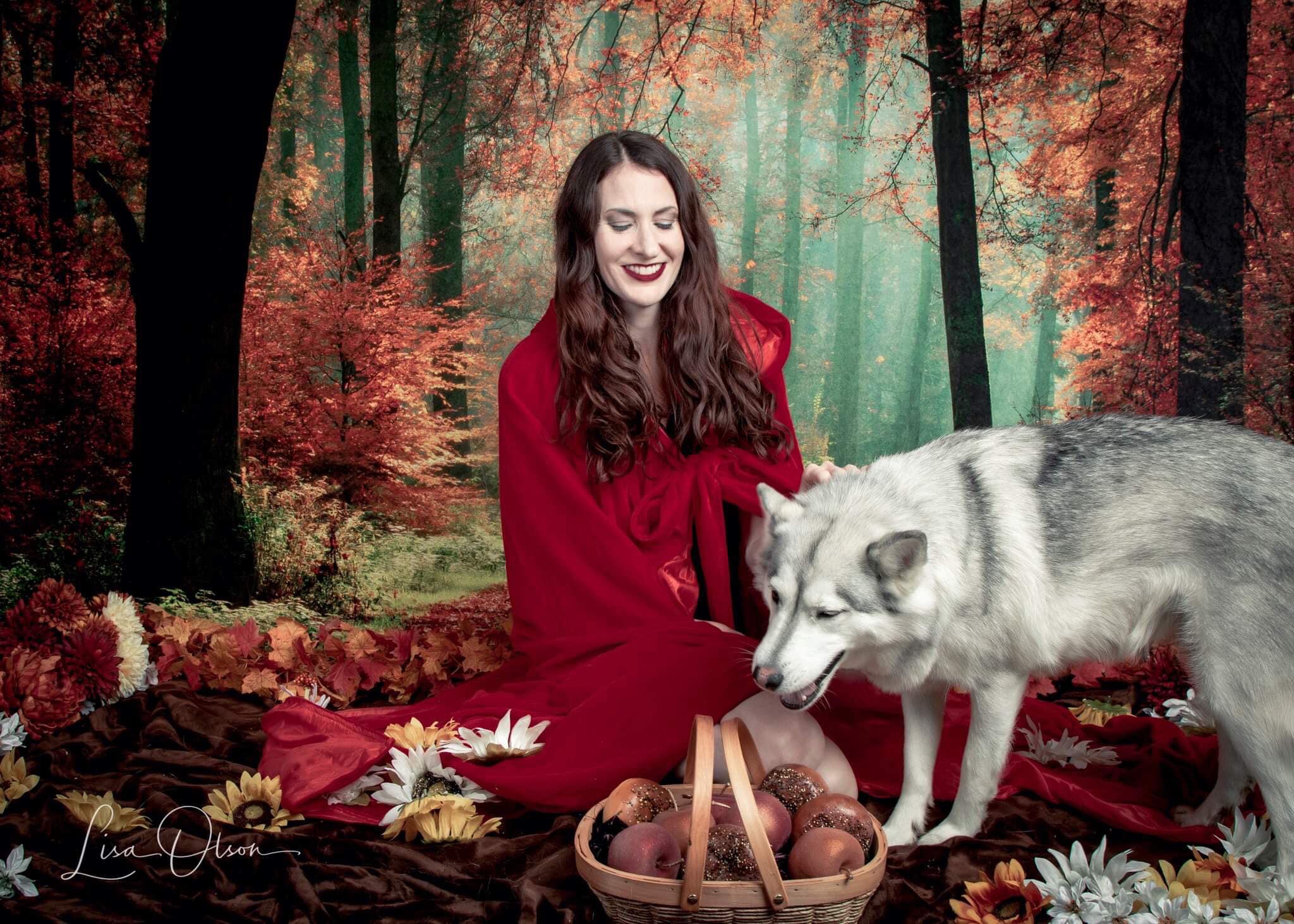 Kate Autumn Forest With Maple And Green Grass for Photography - Image 3
