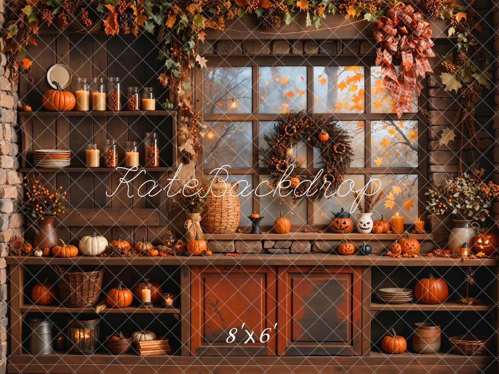 Kate Autumn Halloween Pumpkin Kitchen Backdrop Designed by Emetselch - Image 3