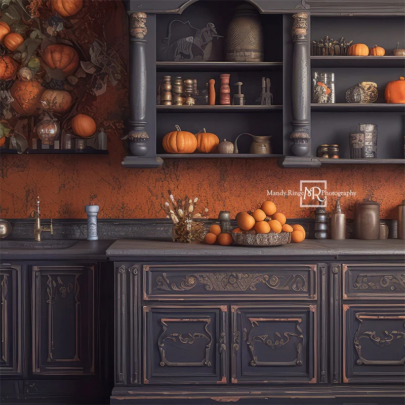 Kate Autumn Kitchen Pumpkins Backdrop Designed by Mandy Ringe Photography - Image 2