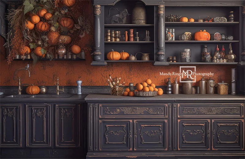 Kate Autumn Kitchen Pumpkins Backdrop Designed by Mandy Ringe Photography - Image 3