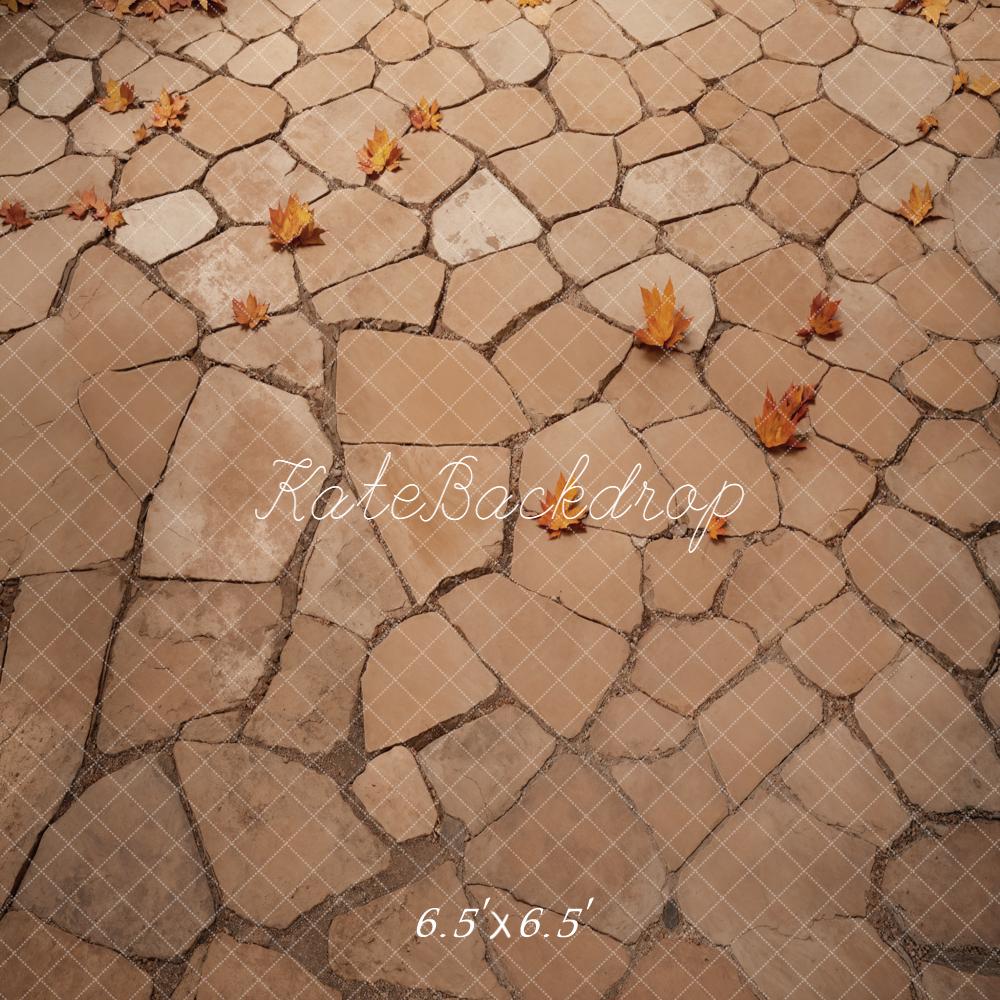 Kate Autumn Leaves Cobblestone Ground Floor Backdrop Designed by Emetselch - Image 2
