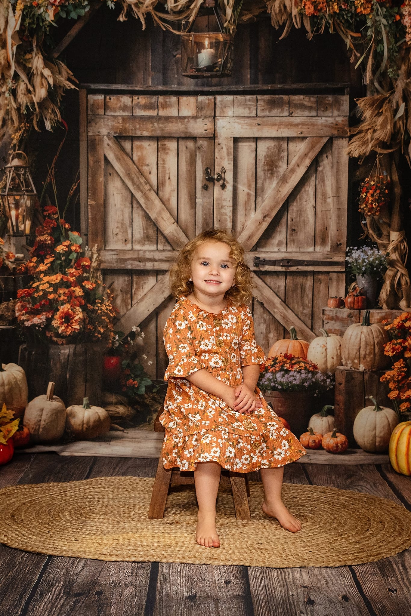Kate Autumn Leaves Retro Barn Backdrop Designed by Emetselch - Image 4