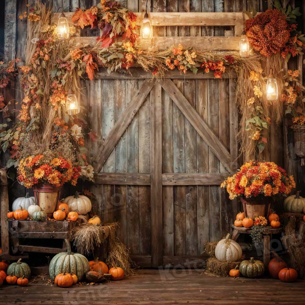 Kate Autumn Leaves Retro Barn Backdrop Designed by Emetselch - Image 6