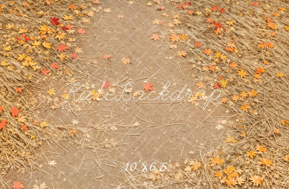 Kate Autumn Leaves Straw Texture Backdrop Designed by Emetselch - Image 3