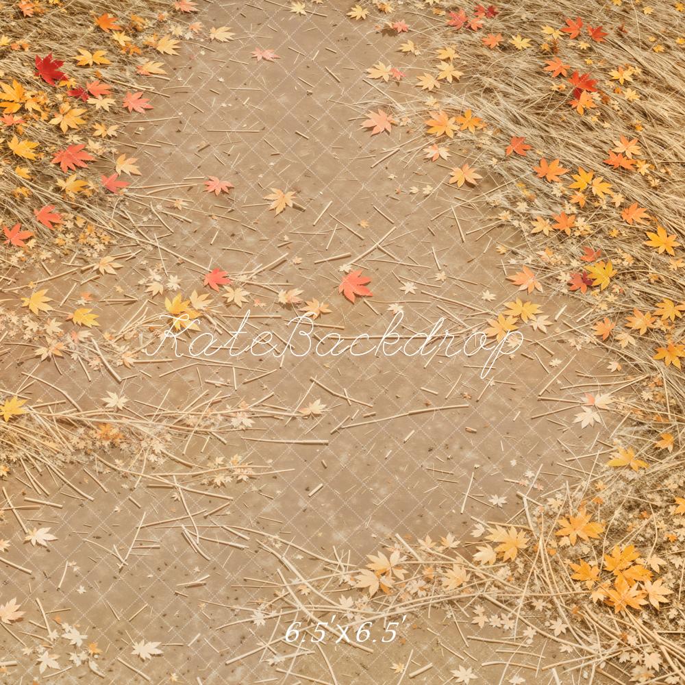 Kate Autumn Leaves Straw Texture Backdrop Designed by Emetselch - Image 5