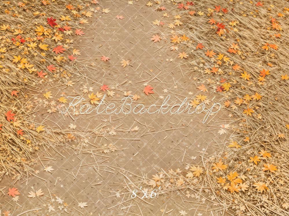Kate Autumn Leaves Straw Texture Backdrop Designed by Emetselch - Image 6