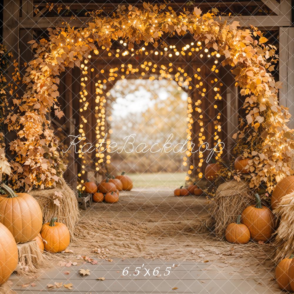 Kate Autumn Maple Arch Pumpkins Barn Backdrop Designed by Emetselch - Image 6