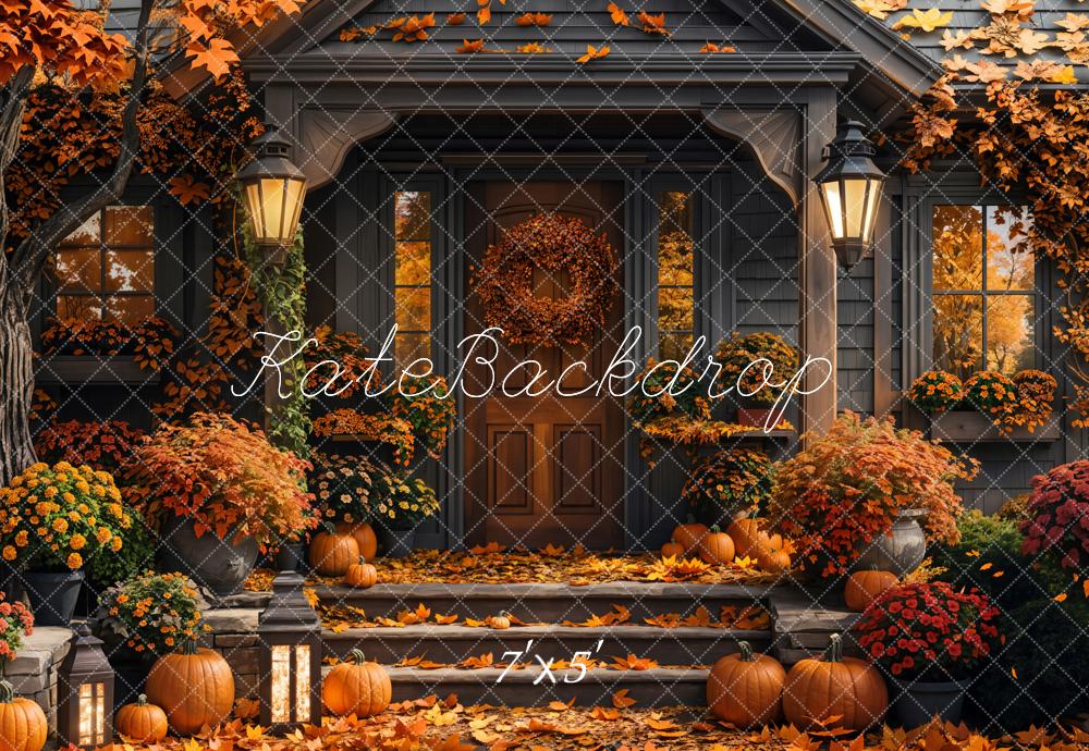 Kate Autumn Maple Leaf Cabin Backdrop Designed by Emetselch - Image 2