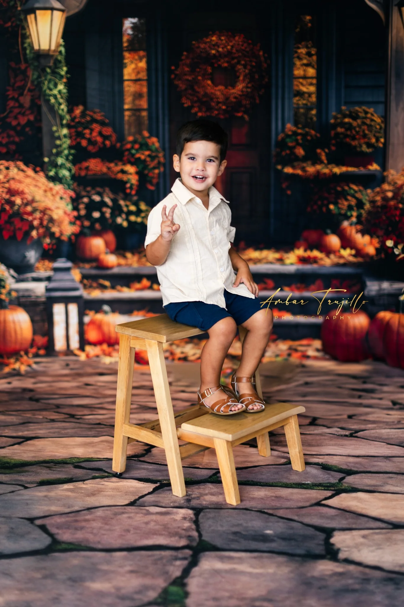 Kate Autumn Maple Leaf Cabin Backdrop Designed by Emetselch - Image 3