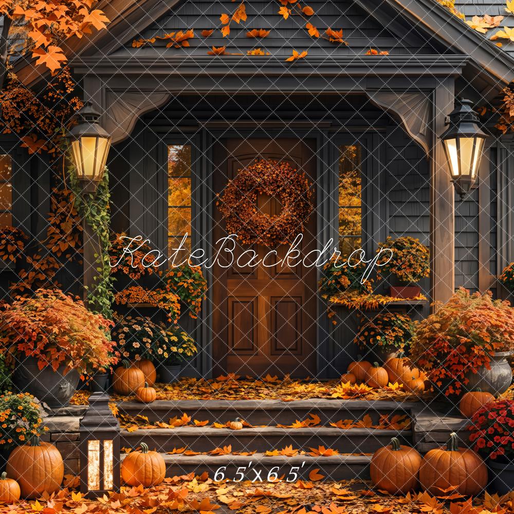 Kate Autumn Maple Leaf Cabin Backdrop Designed by Emetselch - Image 4