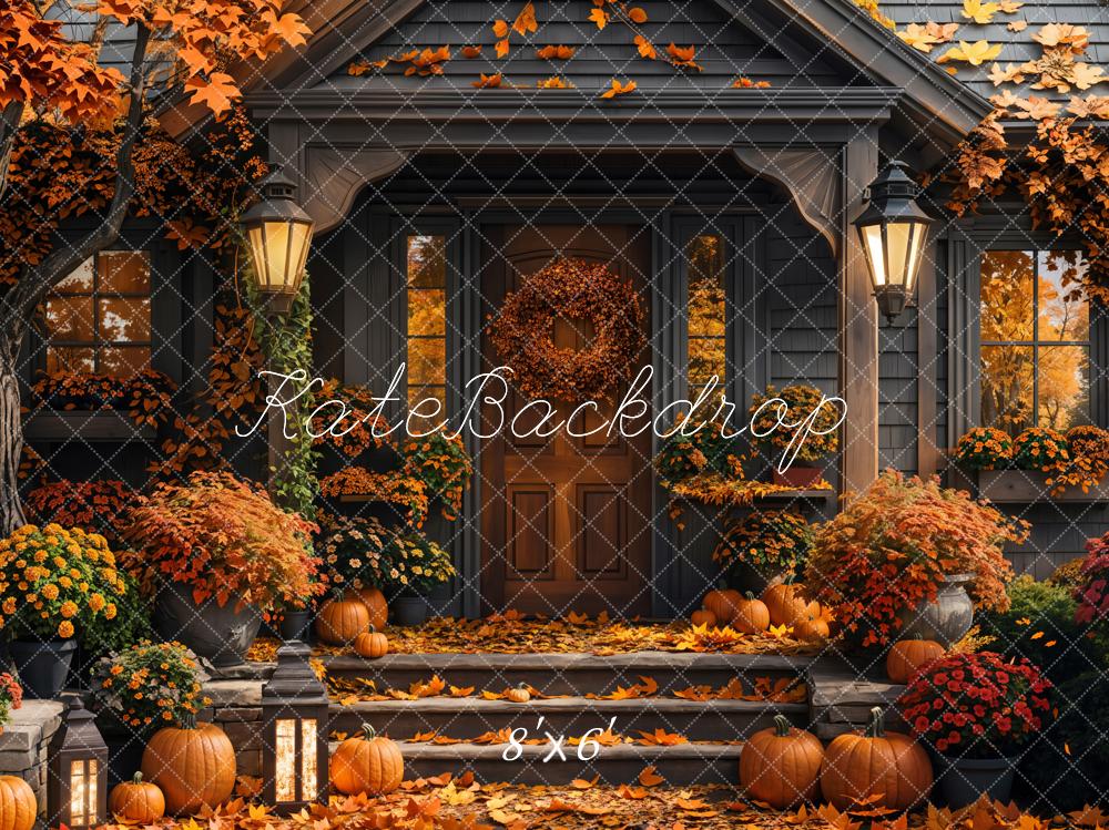 Kate Autumn Maple Leaf Cabin Backdrop Designed by Emetselch - Image 5