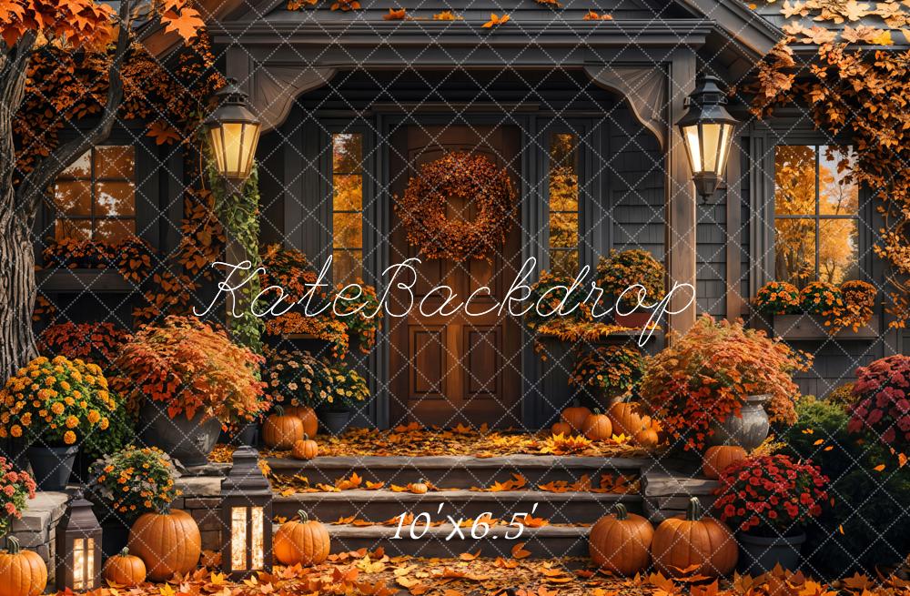 Kate Autumn Maple Leaf Cabin Backdrop Designed by Emetselch - Image 6