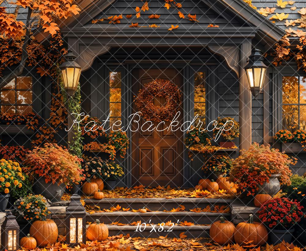 Kate Autumn Maple Leaf Cabin Backdrop Designed by Emetselch - Image 7
