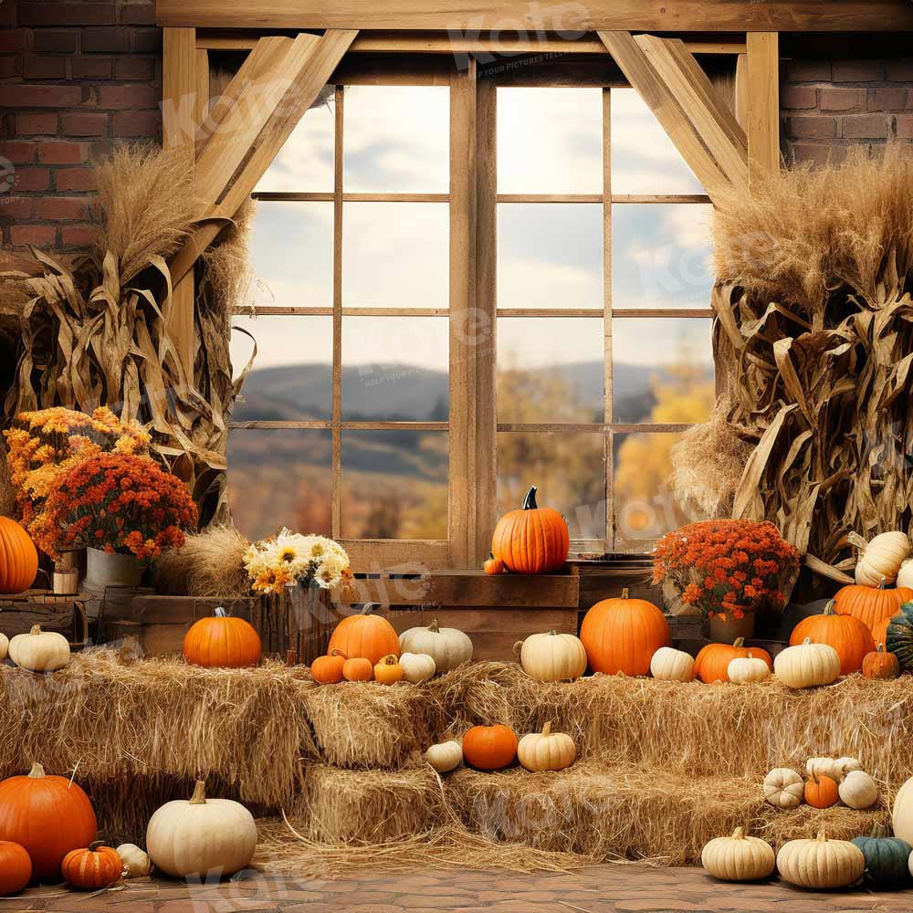 Kate Autumn Pumpkin Barn Backdrop Designed by Emetselch - Image 3