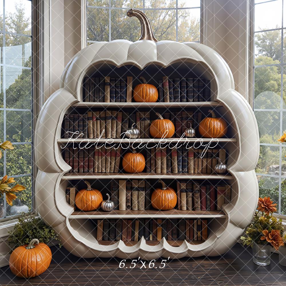 Kate Autumn Pumpkin Bookshelf Pumpkins Backdrop Designed by Mini MakeBelieve - Image 2