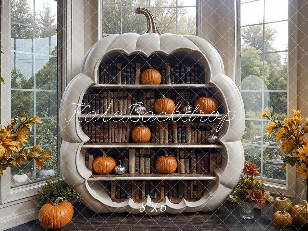 Kate Autumn Pumpkin Bookshelf Pumpkins Backdrop Designed by Mini MakeBelieve - Image 3