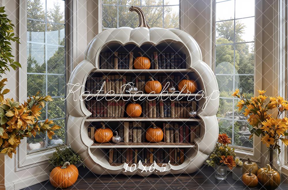 Kate Autumn Pumpkin Bookshelf Pumpkins Backdrop Designed by Mini MakeBelieve - Image 4