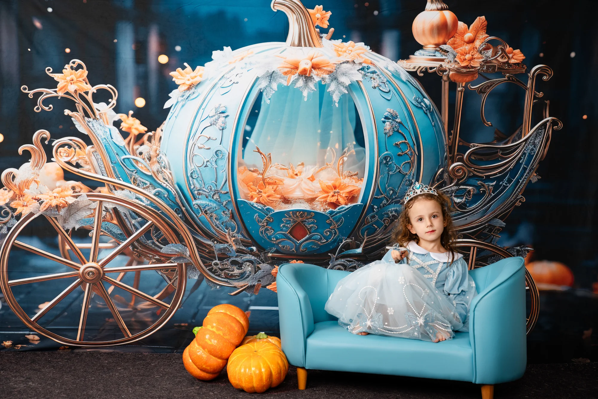 Kate Autumn Pumpkin Car Night Backdrop Designed by Chain Photography - Image 3