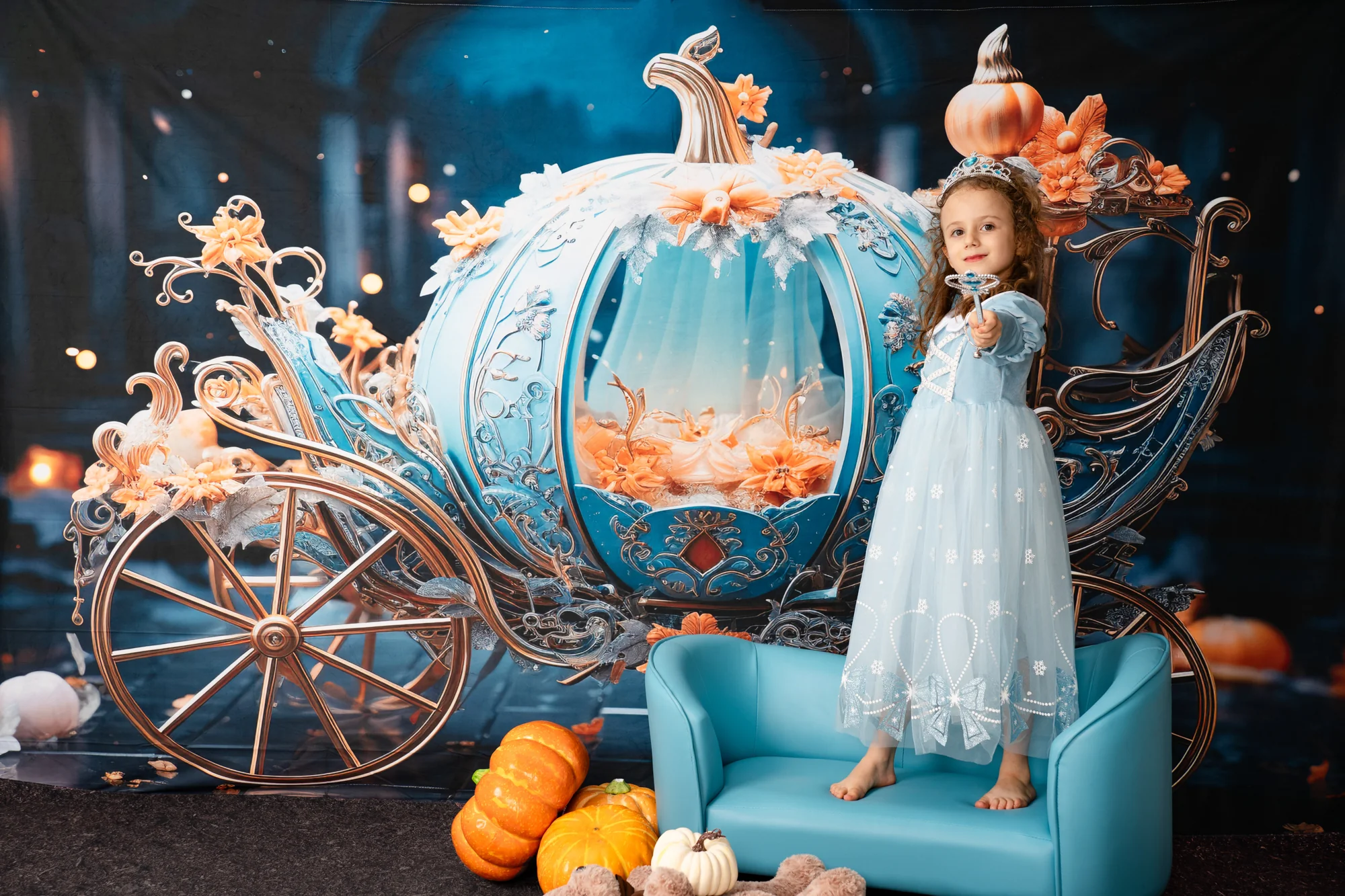 Kate Autumn Pumpkin Car Night Backdrop Designed by Chain Photography - Image 4