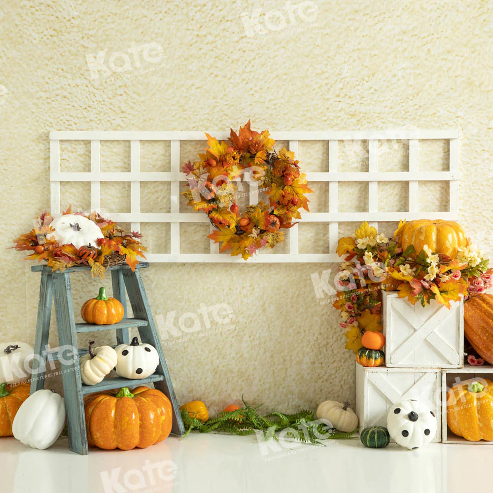Kate Autumn Pumpkin Cream Backdrop Designed by Emetselch - Image 2