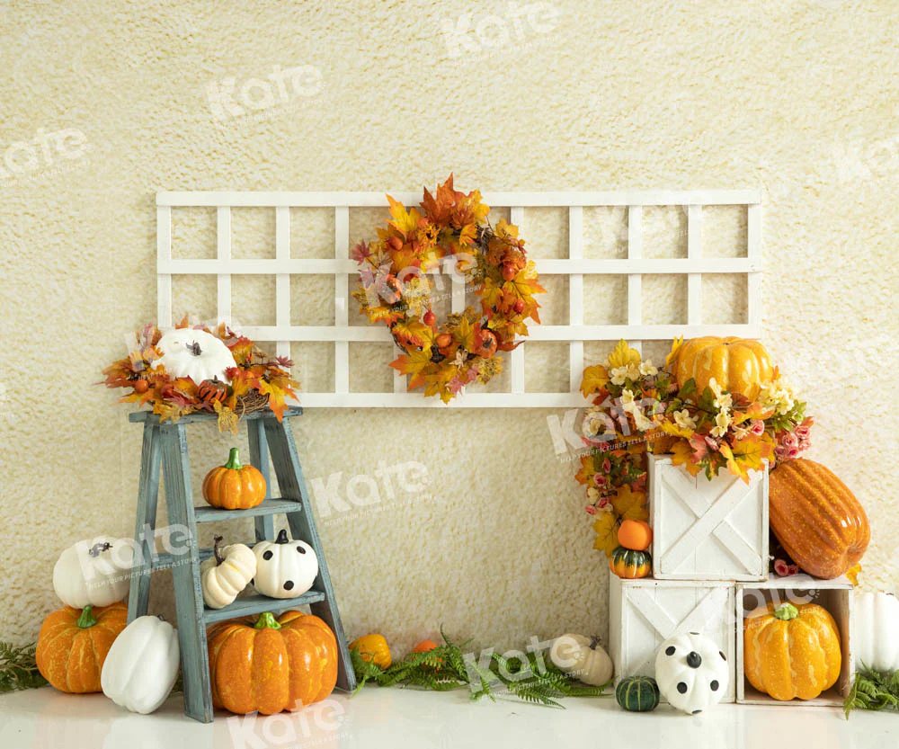 Kate Autumn Pumpkin Cream Backdrop Designed by Emetselch - Image 3