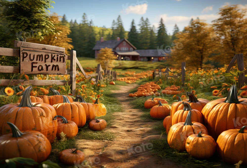 Kate Autumn Pumpkin Farm Backdrop Designed by Emetselch - Image 2