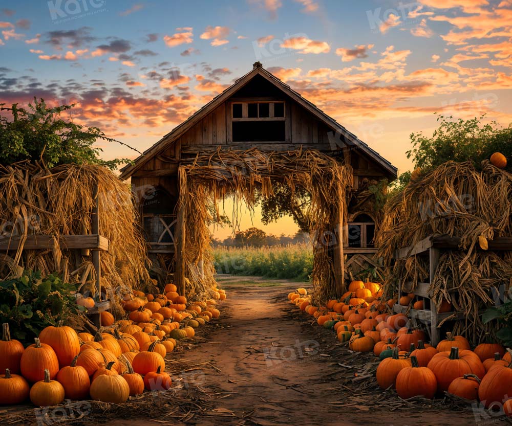 Kate Autumn Pumpkin Farm Backdrop for Photography - Image 9