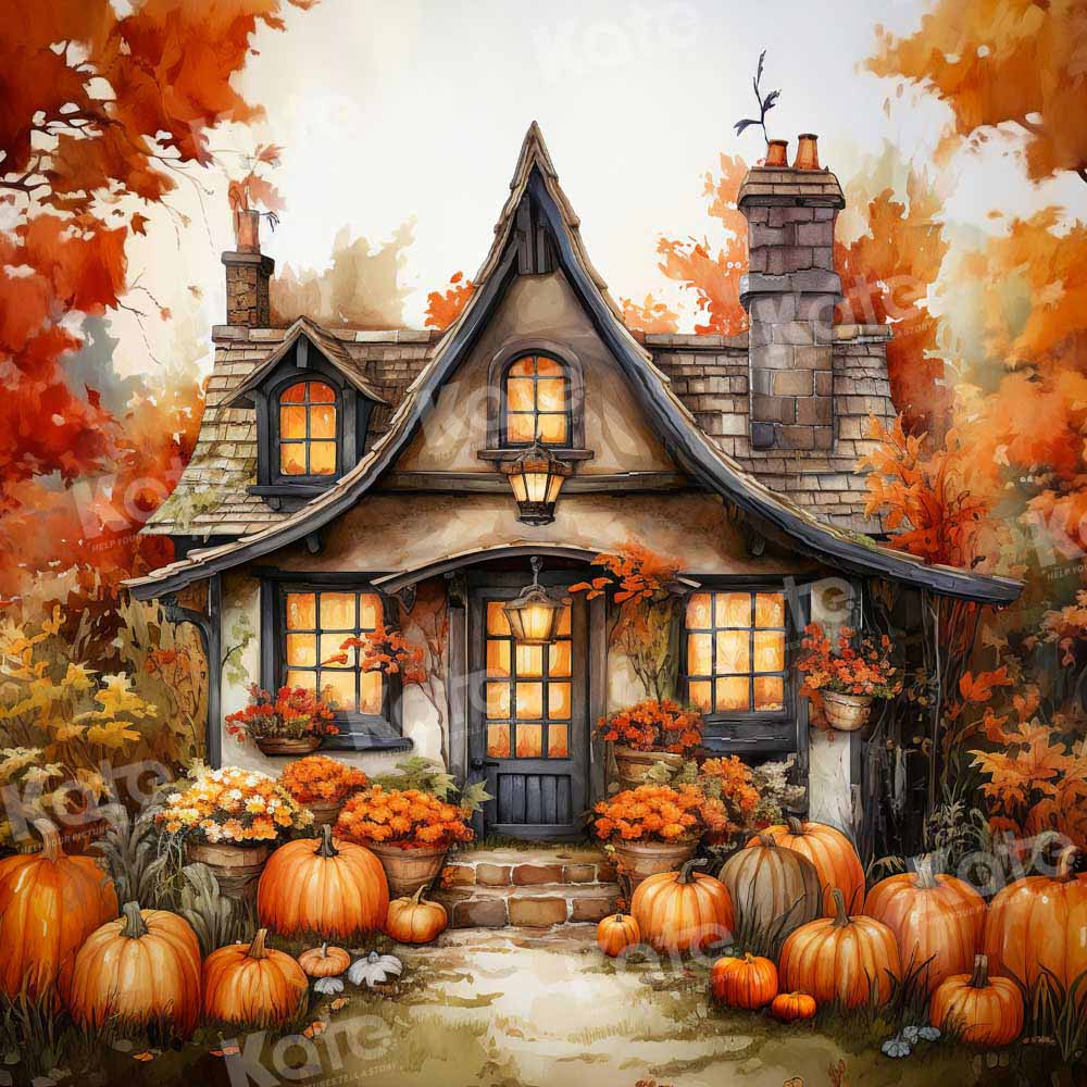 Kate Autumn Pumpkin House Backdrop Designed by Emetselch - Image 2