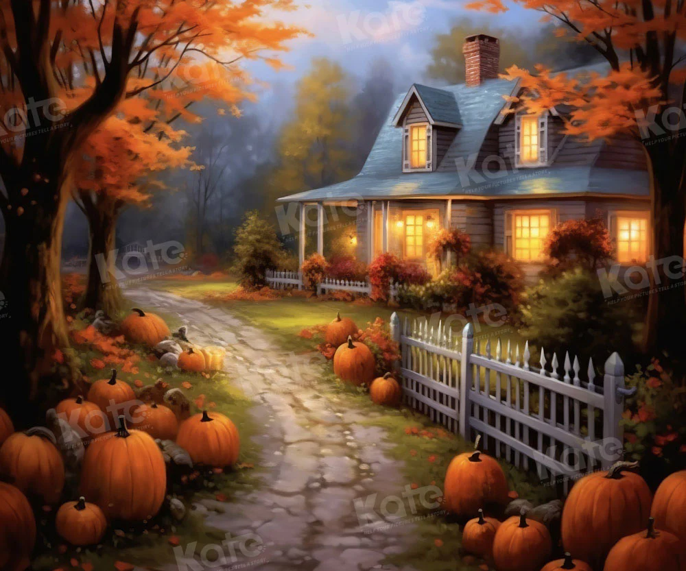 Kate Autumn Pumpkin Path Backdrop Designed by Chain Photography - Image 3