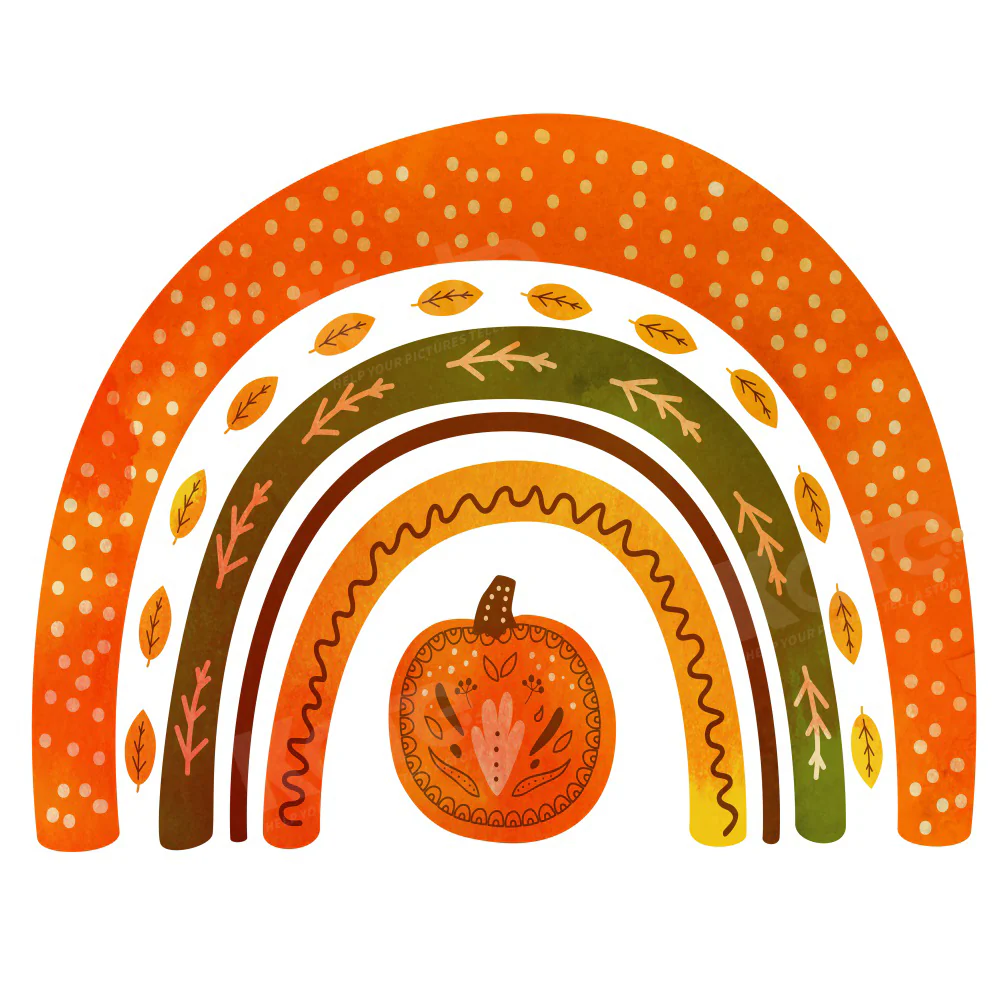Kate Autumn Pumpkin Rainbow Backdrop for Photography - Image 5