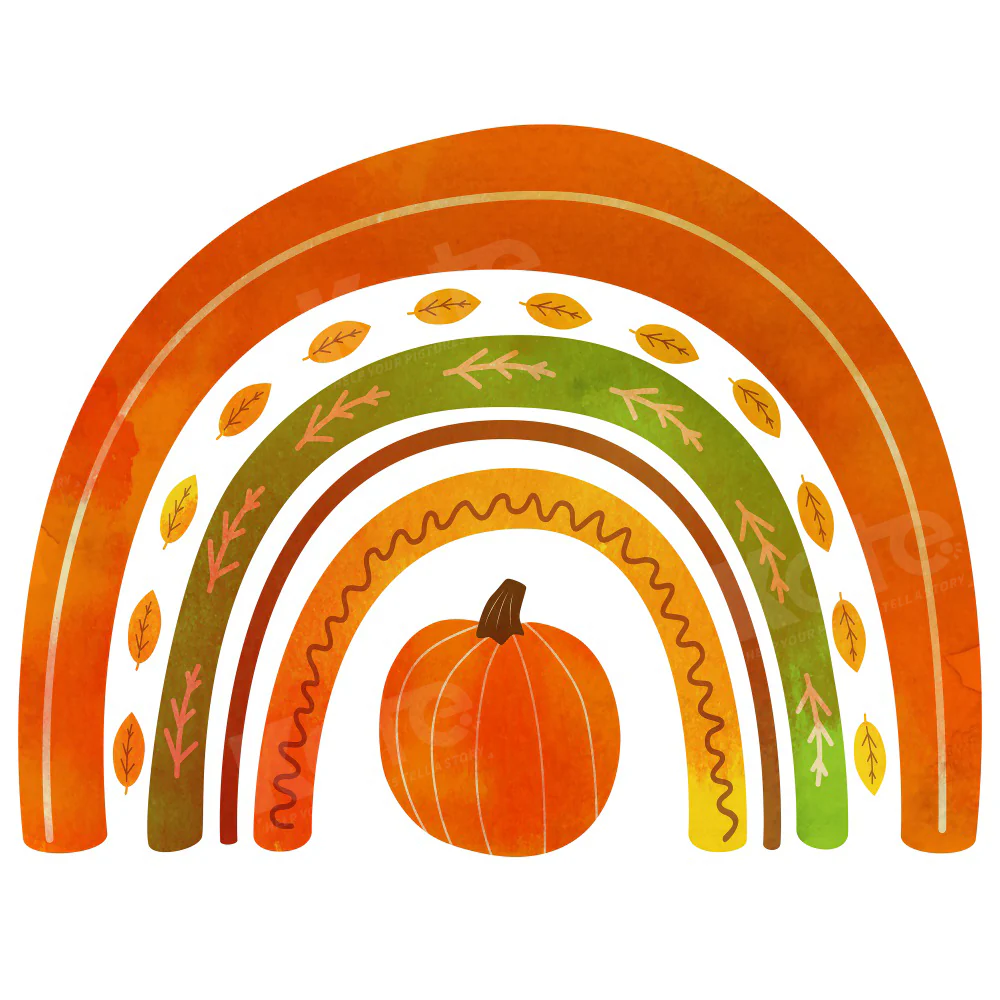 Kate Autumn Pumpkin Rainbow Backdrop for Photography - Image 2