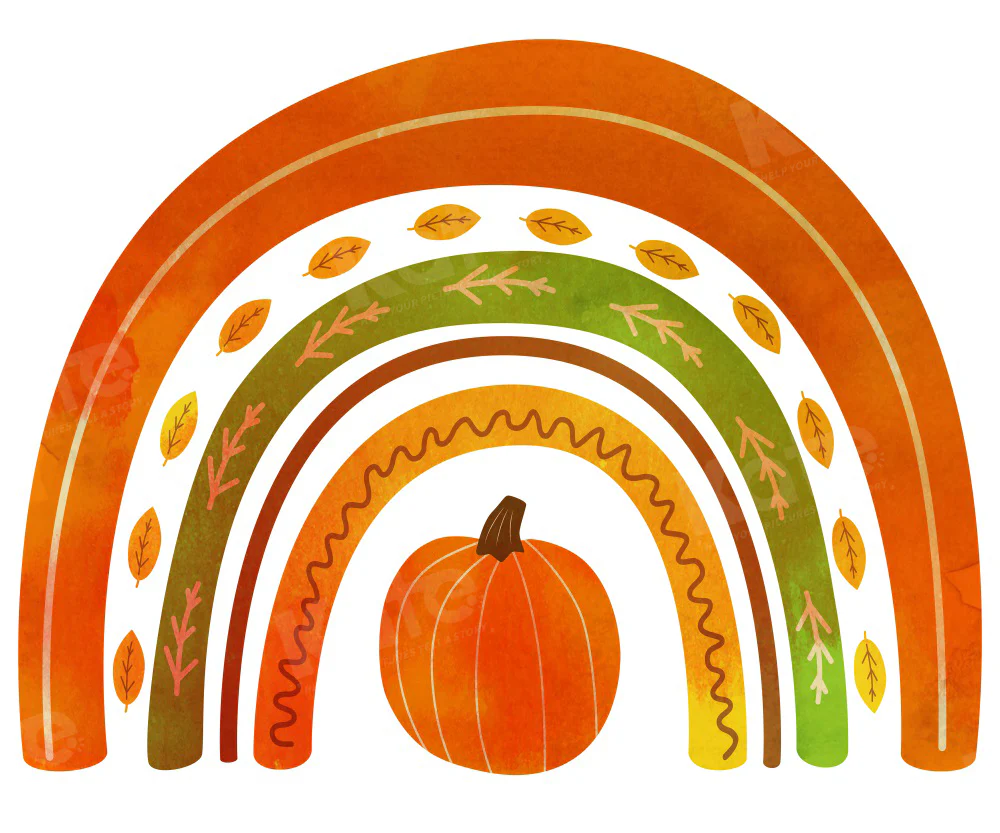 Kate Autumn Pumpkin Rainbow Backdrop for Photography - Image 3