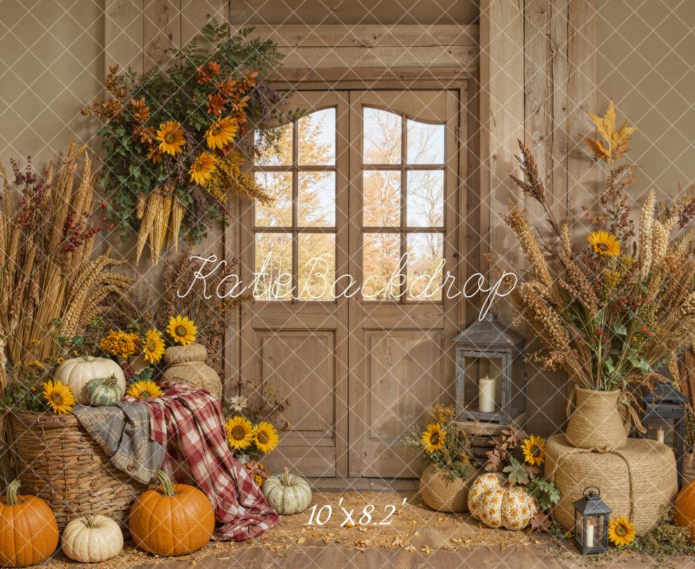 Kate Autumn Pumpkin Rustic Room Backdrop Designed by Emetselch - Image 5