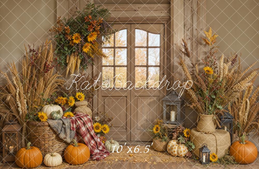Kate Autumn Pumpkin Rustic Room Backdrop Designed by Emetselch - Image 7