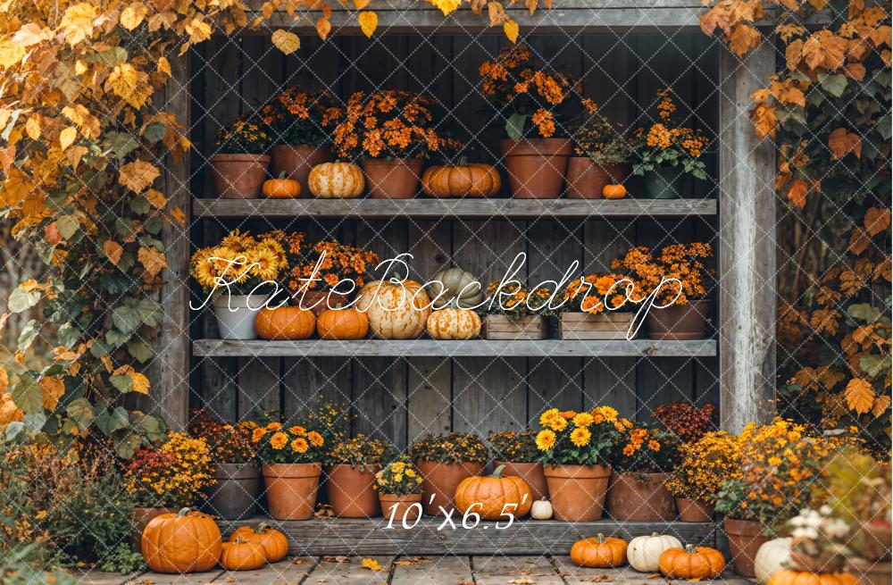 Kate Autumn Pumpkin Shelf Maple Backdrop Designed by Emetselch - Image 4