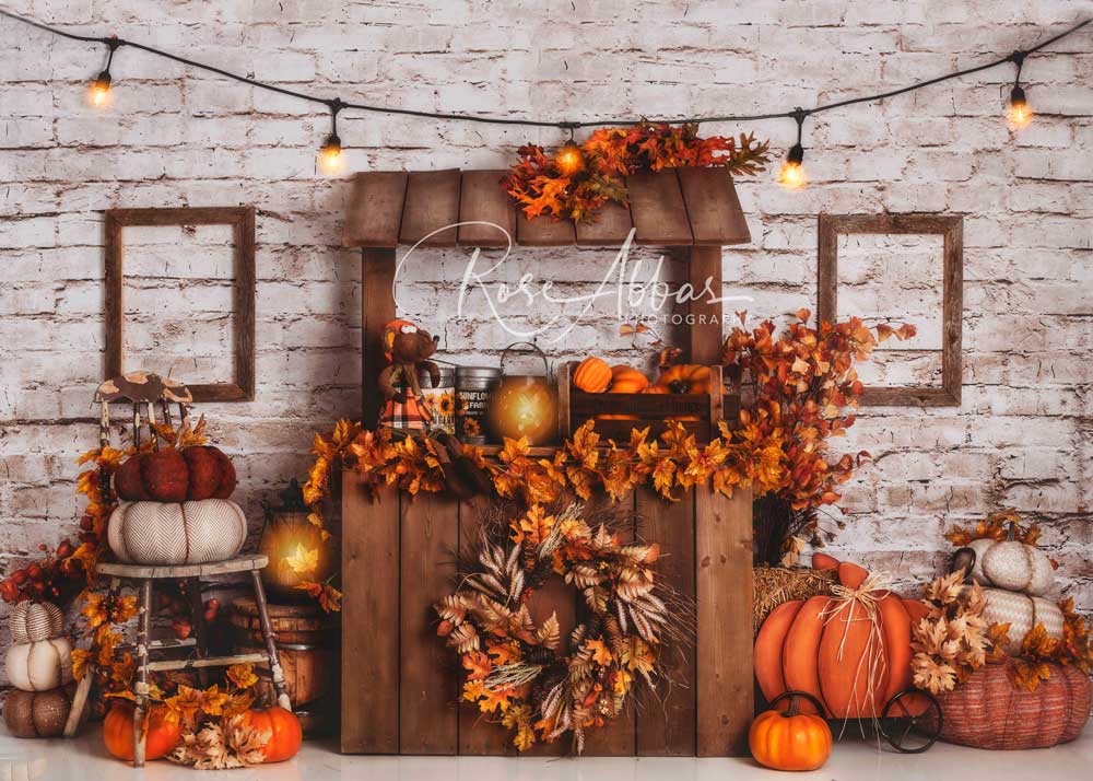 Kate Autumn Pumpkin Stand Harvast Backdrop Designed By Rose Abbas - Image 2