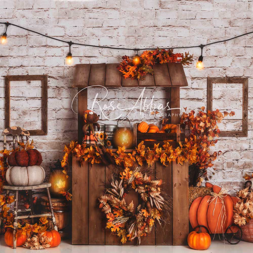 Kate Autumn Pumpkin Stand Harvast Backdrop Designed By Rose Abbas - Image 4