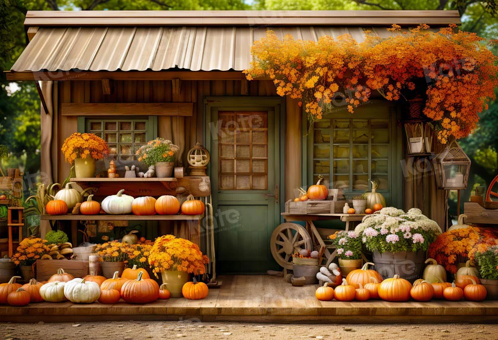 Kate Autumn Pumpkin Store Backdrop Designed by Emetselch - Image 2