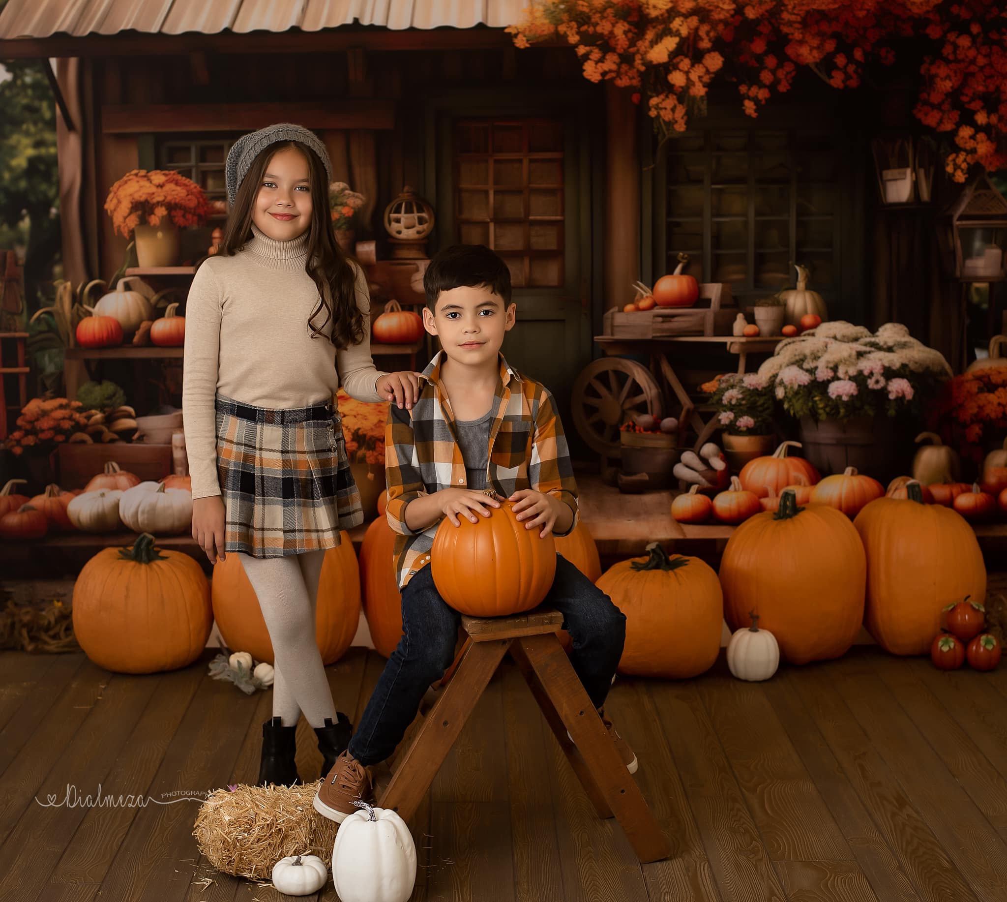 Kate Autumn Pumpkin Store Backdrop Designed by Emetselch - Image 3