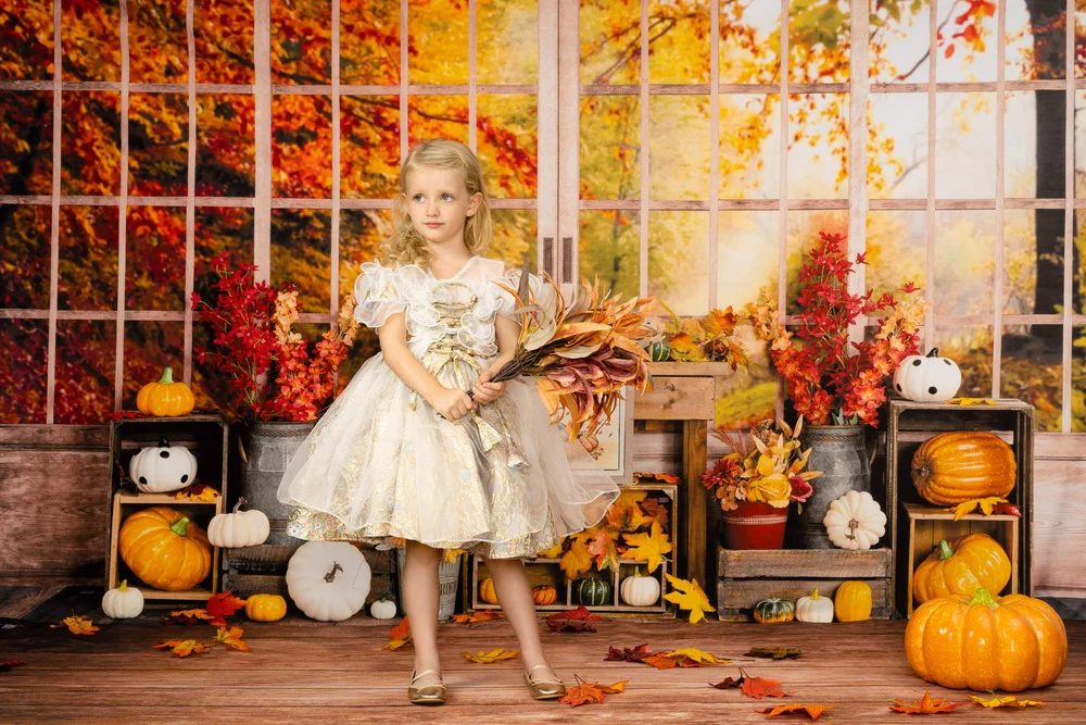 Kate Autumn Pumpkin Window Backdrop Designed by Uta Mueller Photography - Image 5