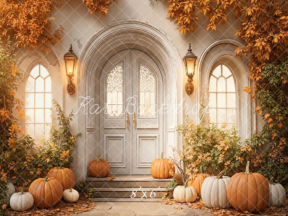 Kate Autumn Pumpkins Archway Lanterns Backdrop Designed by Emetselch - Image 3