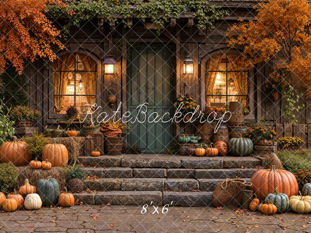 Kate Autumn Pumpkins House Backdrop Designed by Emetselch - Image 3