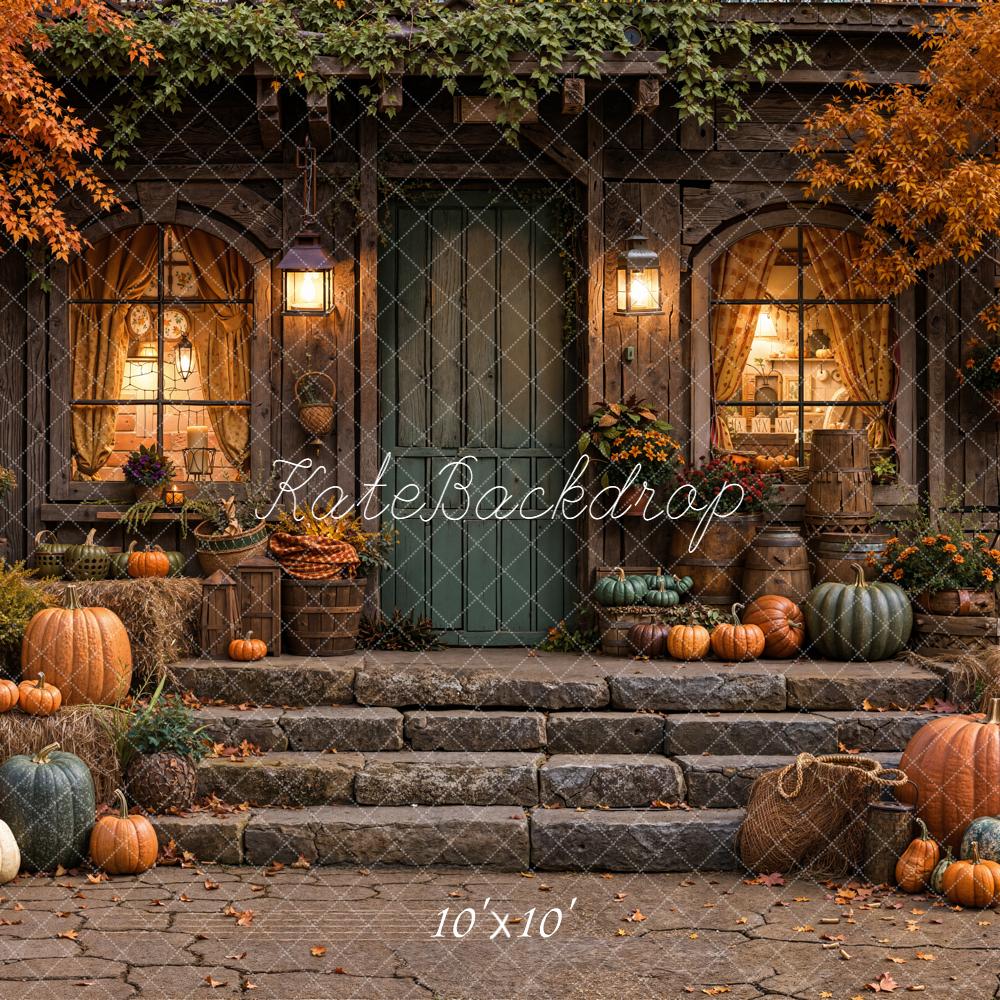 Kate Autumn Pumpkins House Backdrop Designed by Emetselch - Image 7