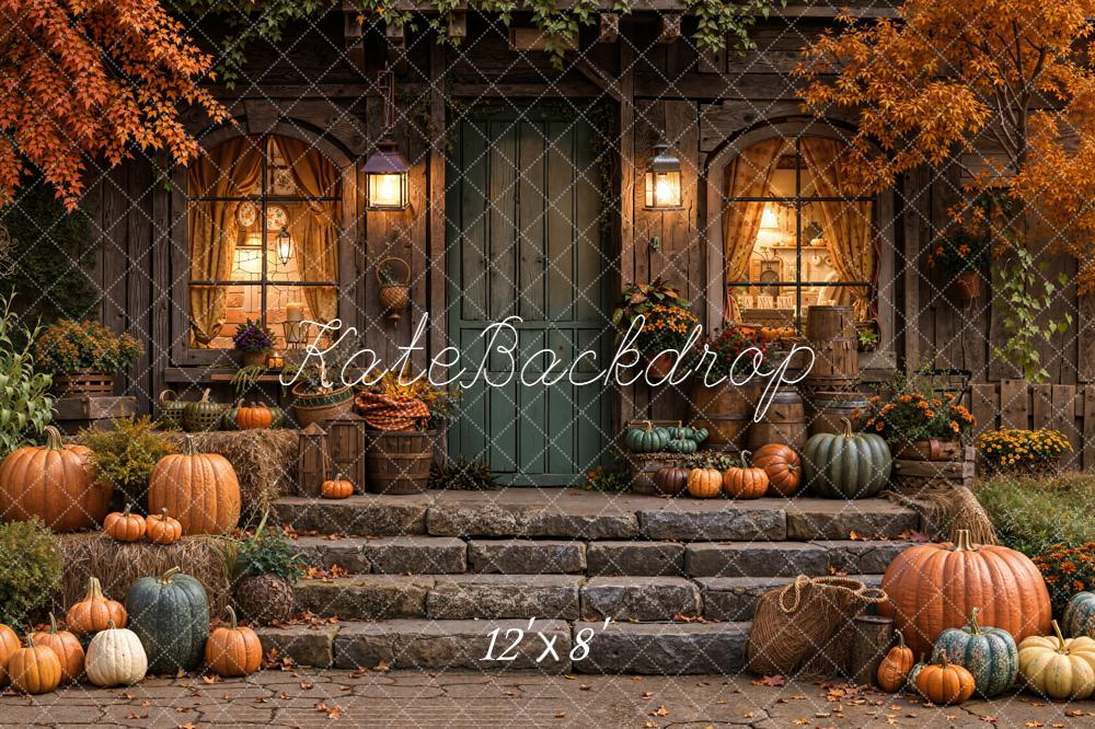 Kate Autumn Pumpkins House Backdrop Designed by Emetselch - Image 8
