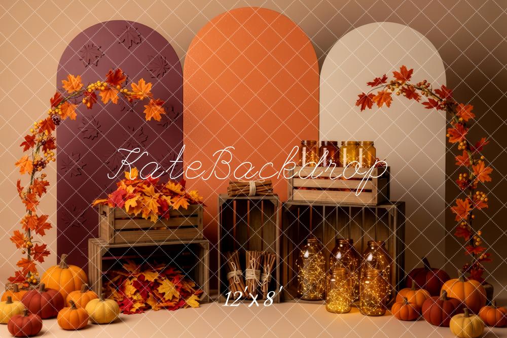 Kate Autumn Pumpkins Leaves Crates Backdrop Designed by Patty Robert - Image 8